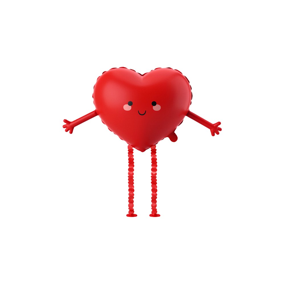 Ballon aluminium marcheur Cœur, 98x51 cm, rouge
