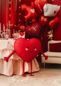 Ballon aluminium marcheur Cœur, 98x51 cm, rouge