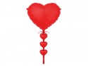Ballon aluminium Cœur avec guirlande de cœurs, 58x131 cm, rouge