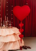 Ballon aluminium Cœur avec guirlande de cœurs, 58x131 cm, rouge