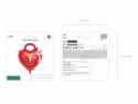 Ballon aluminium Cadenas cœur avec clé, 54x59 cm, rouge