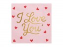 Serviettes I love you, 33x33 cm, roses