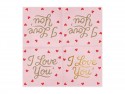 Serviettes I love you, 33x33 cm, roses