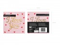 Serviettes I love you, 33x33 cm, roses