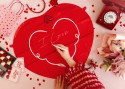 Ballon aluminium Cœur avec marqueur, 47 x 47 cm, rouge