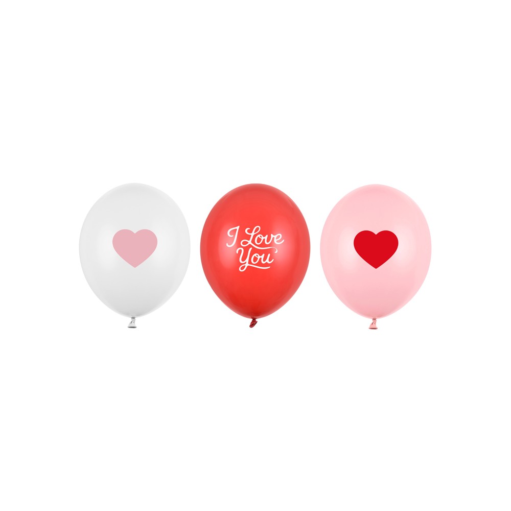 Ballons 30cm, I love you, mix