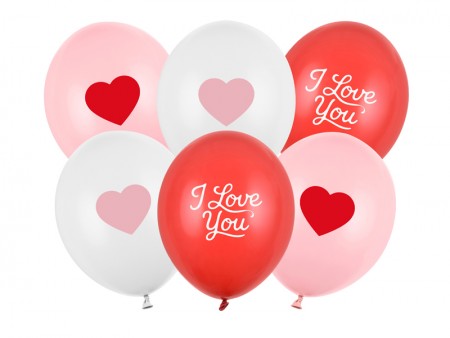 Ballons 30cm, I love you, mix