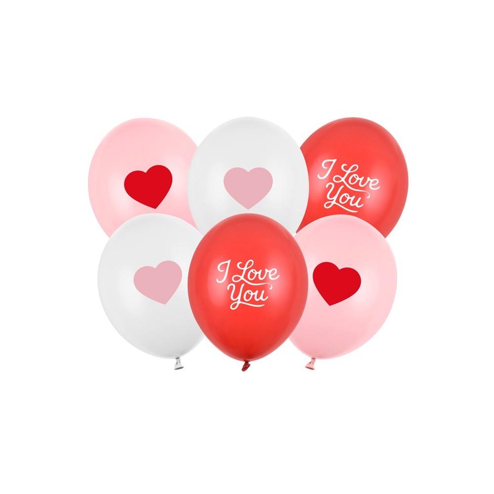 Ballons 30cm, I love you, mix