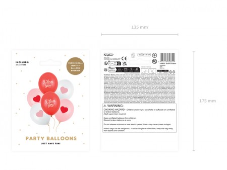 Ballons 30cm, I love you, mix