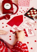 Kit de cartes à gratter amour, 12x12 cm, rose