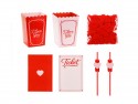 Kit pour une soirée cinéma à deux, rose et rouge