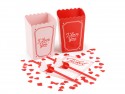 Kit pour une soirée cinéma à deux, rose et rouge