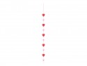 Guirlande papier Cœurs 3D, 1.5 m, rose-rouge