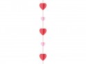 Guirlande papier Cœurs 3D, 1.5 m, rose-rouge