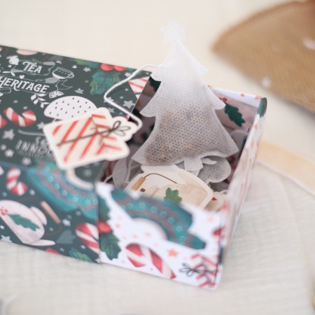 Détail des sachets de thé et d’infusion du coffret de Noël Sweetie