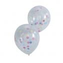 5 ballons confettis 