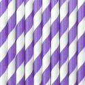 10 pailles rayures mauves