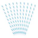 10 pailles rayures bleues ciel