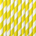 10 pailles rayures jaunes