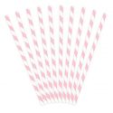 10 pailles rayures roses