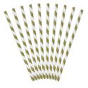 24 pailles rayures dorées