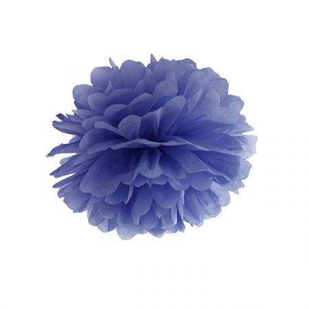 Pompon bleu foncé - 25 cm