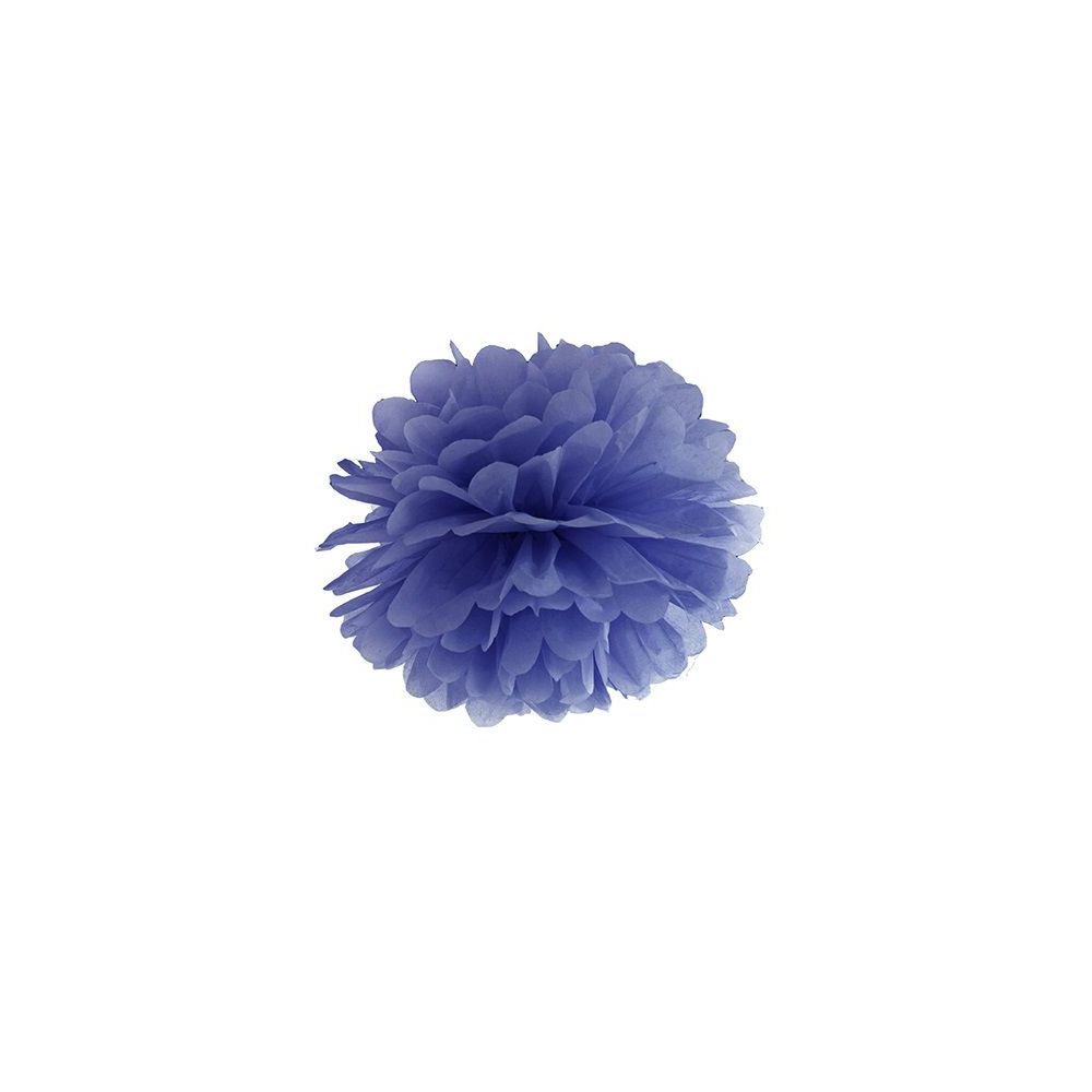 Pompon bleu foncé - 25 cm