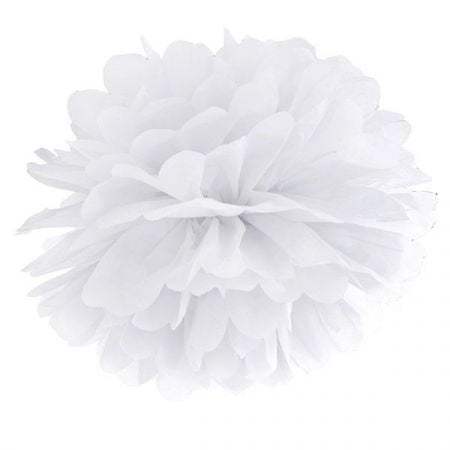 Pompon blanc - 35 cm
