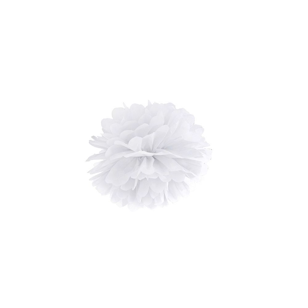 Pompon en papier blanc - 25cm