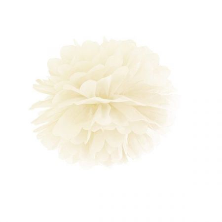 Pompon en papier crème - 25cm