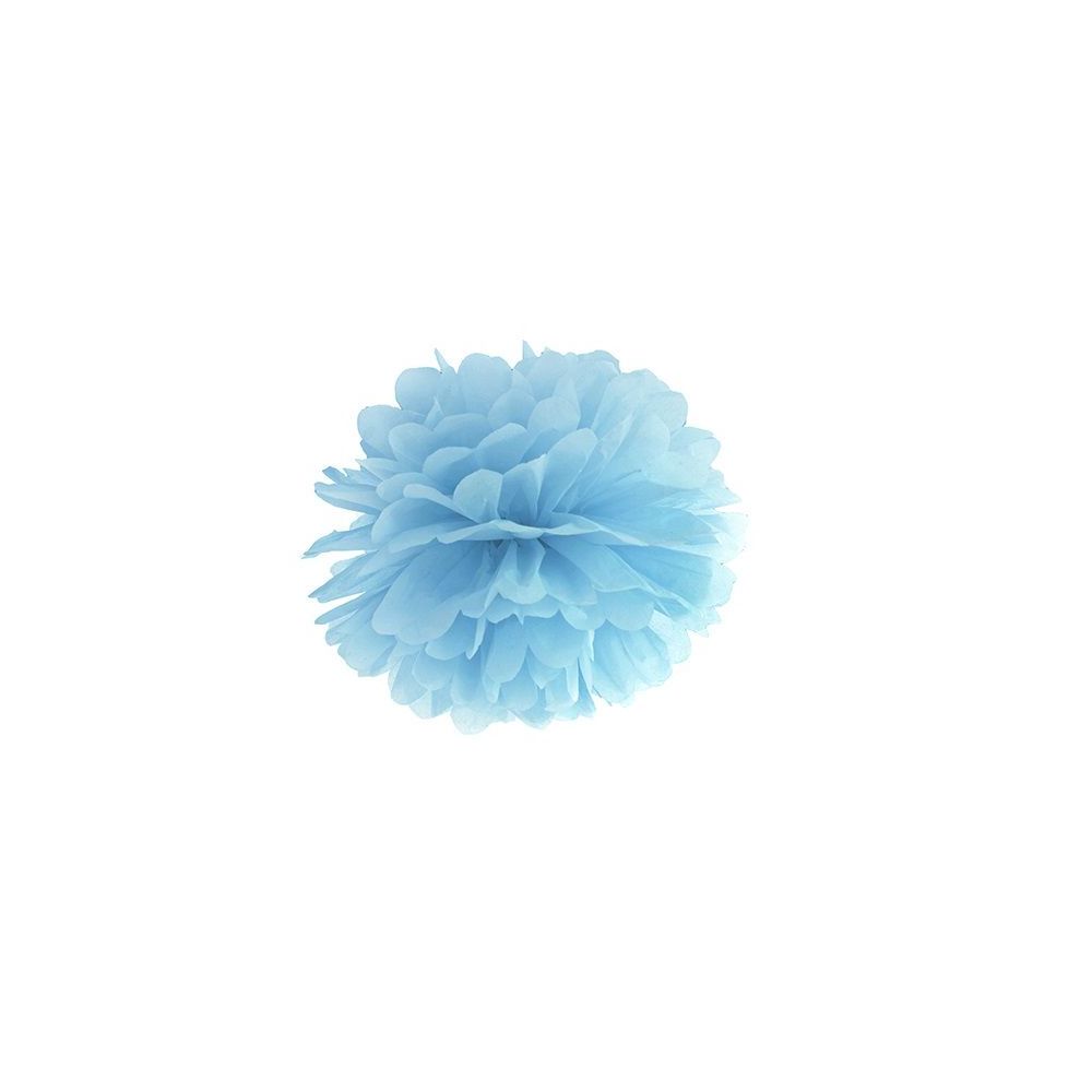 Pompon en papier bleu ciel - 25cm