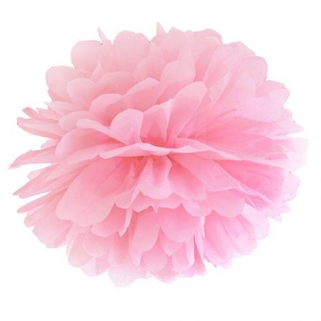 Pompon rose pâle - 35 cm