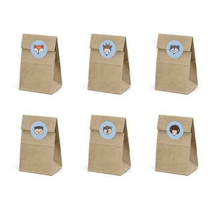 6 pochettes à gourmandises forêt