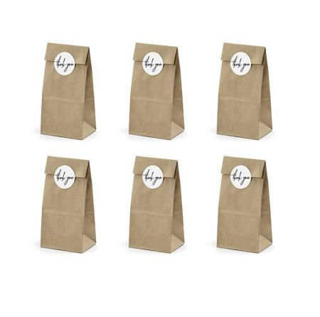 6 sachets kraft