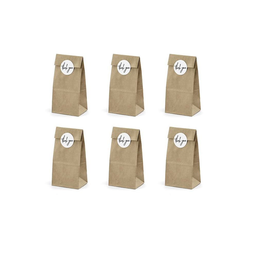 6 sachets kraft