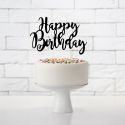 Cake topper HAPPY BIRTHDAY papier noir