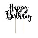Cake topper HAPPY BIRTHDAY papier noir