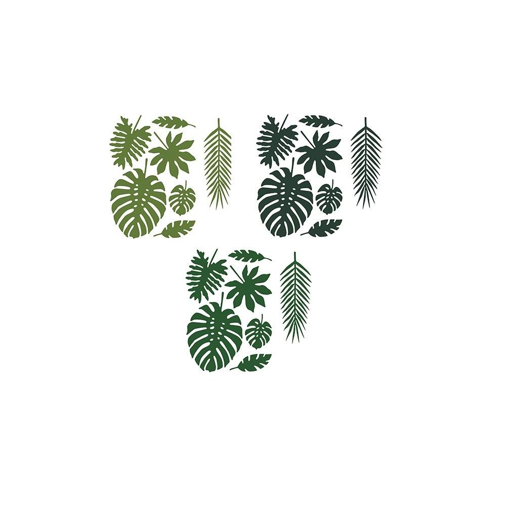 21 feuilles tropicales en papier