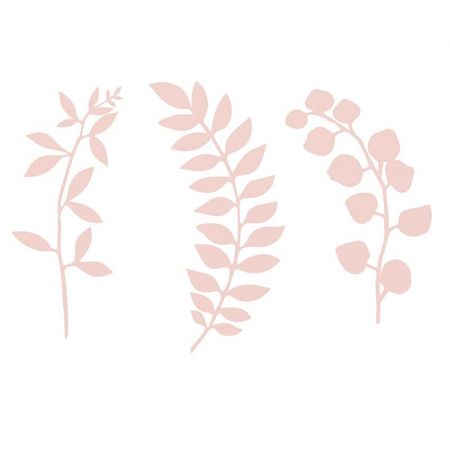 9 branches roses en papier