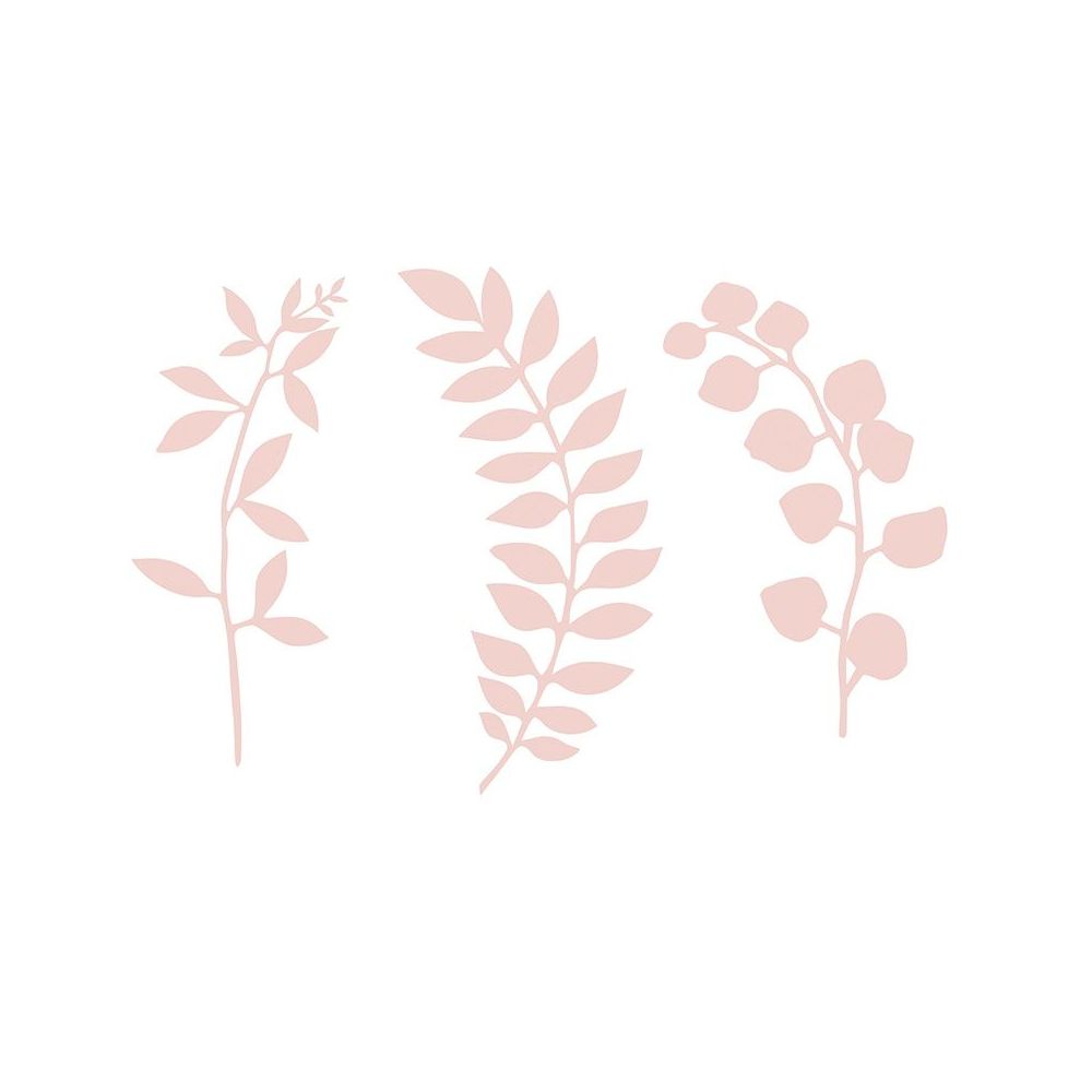 9 branches roses en papier