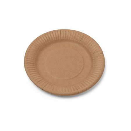 12 assiettes couleur kraft - 18 cm