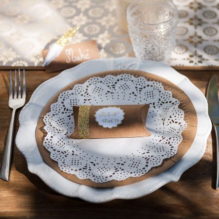 12 assiettes couleur kraft - 23 cm