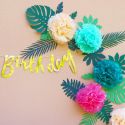 21 feuilles tropicales en papier