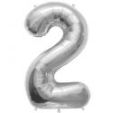 Ballon chiffre argenté mylar - 86cm
