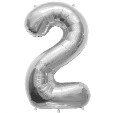 Ballon chiffre argenté mylar - 86cm