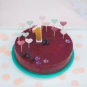 10 cake topper coeur rose pâle