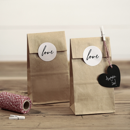 6 sachets kraft LOVE