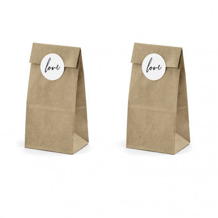 6 sachets kraft LOVE