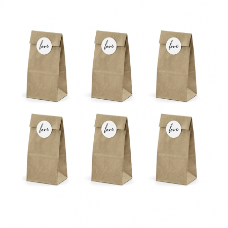 6 sachets kraft LOVE