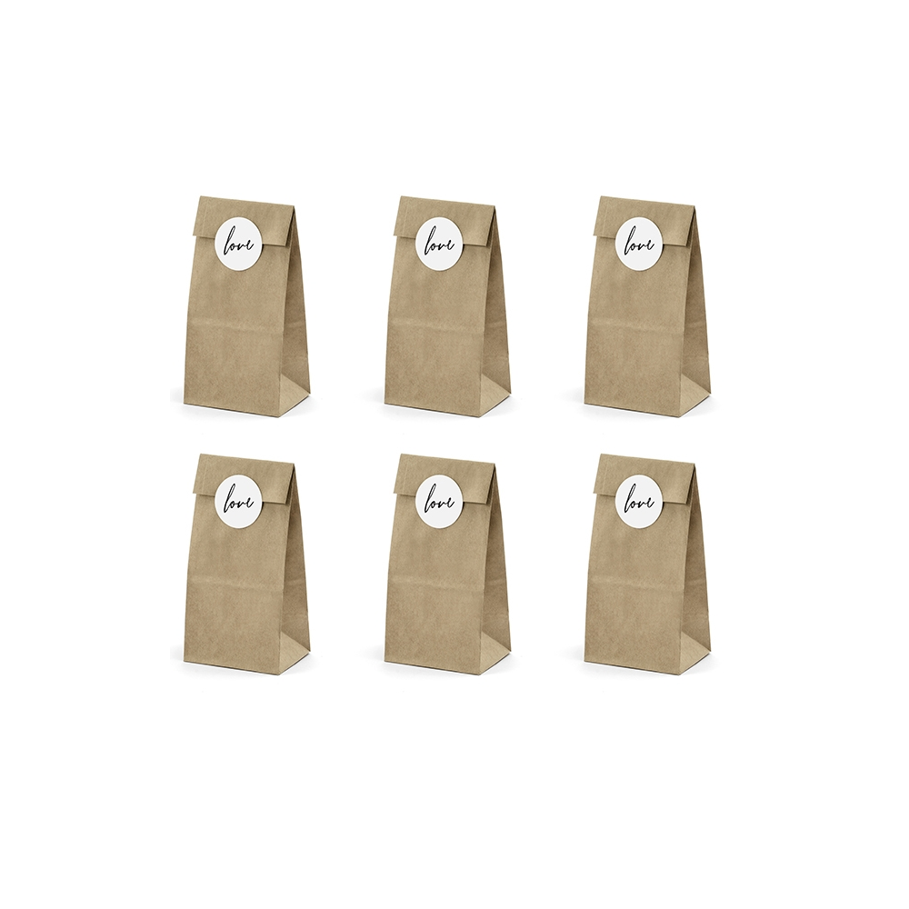 6 sachets kraft LOVE